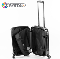 Carrito de equipaje transparente con diseño personalizado, Maleta de viaje con impresión personalizada, cristal 100%, gran oferta