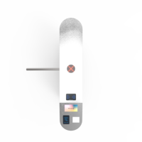 Portique de contrôle d'accès à trois poteaux avec système de billetterie biométrique RFID et barrière de comptage automatique pour gymnases, usines et expositions