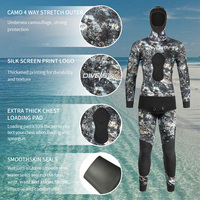 DIVESTAR Grosir Pakaian Olahraga Pria Neoprena Kamuflase Karang Jahitan Rata Lapisan Sel Terbuka Wetsuit Spearfishing Tahan Air Depan