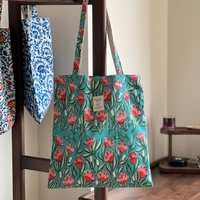 Sac fourre-tout bohème personnalisé avec logo, imprimé floral indien, en toile, pour boutique, vente au détail et cadeau de voyage