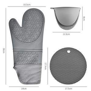 热迷你烤箱手套热垫Potholders硅胶超长烤箱手套和锅架套装，用于厨房烘焙烹饪 - Product Image 2