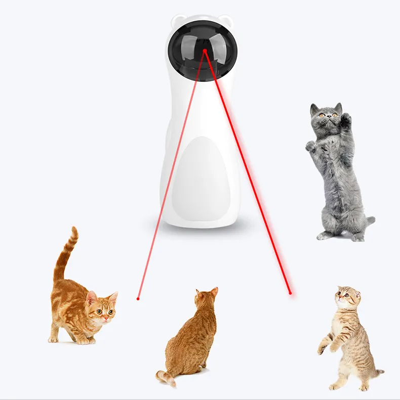 Venta al por mayor personalizado nuevo diseño interactivo ABS Auto rotación láser gato Juguetes