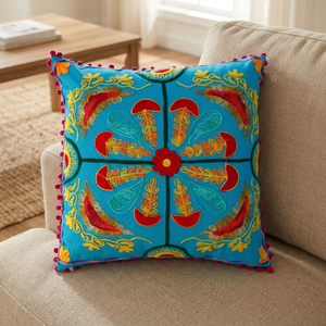 ปลอกหมอนสี่เหลี่ยมสีฟ้าหรูหราขนาด45X45สำหรับใช้ในบ้านโรงแรมโรงพยาบาล - Product Image 2