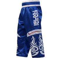 Pantalon de Muay Thai Farabi Blue, pantalon d'entraînement de boxe, taille élastique, 100% polyester, vêtements d'arts martiaux, shorts de Muay Thai