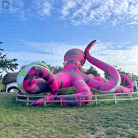 Décoration Gonflable Géante Extérieure Thème Océan : Kraken, Poulpe, Pieuvre, Créature Marine en Tissu Oxford Personnalisable pour Parc d'Attractions