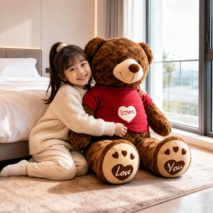 Orsacchiotto Gigante Personalizzato di San Valentino, Grande Peluche con Cuore sulle Zampe, Morbido Orso per Regalo d'Amore, Vendita all'Ingrosso - Product Image 2