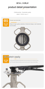 Trung Quốc Nhà Máy Giá Tốt Nhất Tùy Chỉnh PTFE Ghế Van Bướm Thép Không Gỉ Hướng Dẫn Sử Dụng Kẹp Với Xử Lý Cho Sử Dụng Chung - Product Image 4