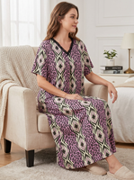 Chemise de nuit en pyjama pour femmes grandes tailles, respirante, à imprimé floral, de luxe et tendance