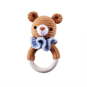 Bebé tejido sonajero campanas anillo campanas juguete bebé comodidad muñecas ganchillo a mano - Product Image 1