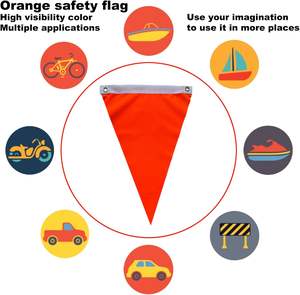 Drapeau de sécurité orange 12x18 pouces drapeau triangulaire bannière orange haute visibilité drapeaux ATV robustes avec 2 œillets en laiton - Product Image 6
