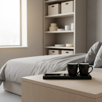 Plateau de service en cuir PU avec logo personnalisé, sous-verres pour tasses à café, sous-verres pour boissons de bar, plateau pour salle de bain, fournitures hôtelières