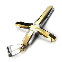 Argent noir ton homme religieux chrétien catholique croix celtique pendentif charme sans chaîne attachée