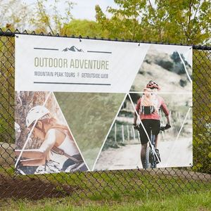 Personalized Vinyl Advertising <b>Banner</b>-Portable Lightweight Custom Size & Logo UV Printed Scratch Resistant Easy Clean - Product Image 1