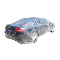 Housse de voiture universelle jetable en plastique transparent PE avec bande élastique pour berline, protection extérieure contre la neige et la pluie