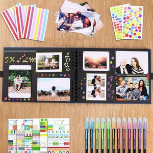 Album de scrapbooking 80 pages 11x8 pouces en papier kraft, album <span class=keywords><strong>photo</strong></span> DIY avec accessoires, <span class=keywords><strong>livre</strong></span> de souvenirs, mariage, anniversaire, voyage, Saint-Valentin - Product Image 2