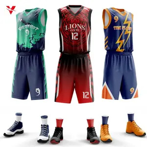 Baju Basket Pria, Baju Seragam Basket untuk Pria, Baju Basket Cepat Kering Bersirkulasi Udara, Jersey Sublimasi, Pakaian Basket Murah