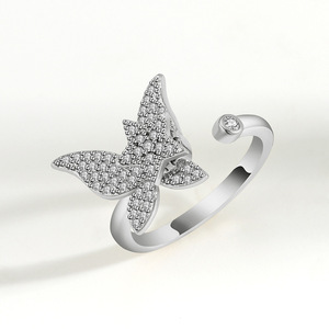 Fashion Jewelry <b>Rings</b> Zircon Adjustable Rotatable Daisy Flower Butterfly Bee <b>Ring</b> Sunflower Anillo Open Anxiety <b>Spinner</b> <b>Ring</b> - Product Image 5