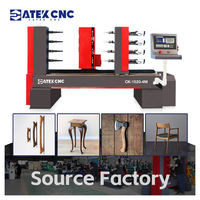 Máquina de torno de torneado de copia de madera CNC a precio de fábrica, patas de madera dobladas de 4 husillos, patas de silla, brazos de sofá, copiadora de torno de madera Cnc