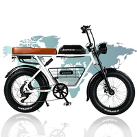 Vélo électrique montagne 7 vitesses, véhicule tout-terrain électrique à pneus larges 20 pouces moto électrique adulte 1500W