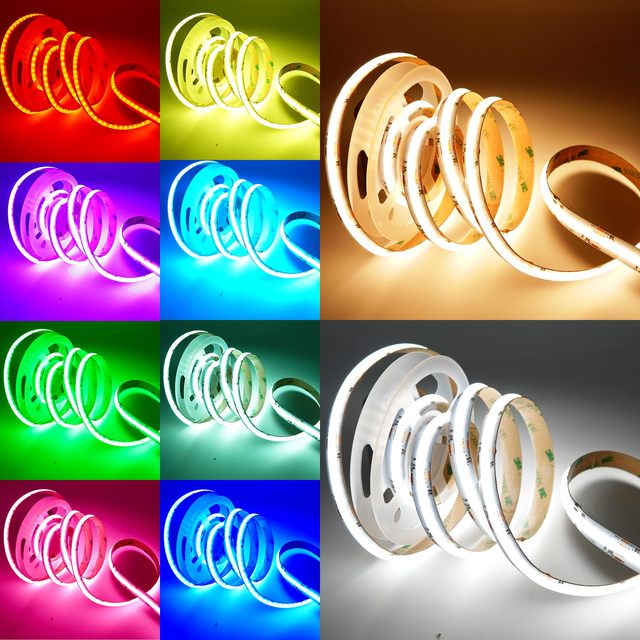 High Cri 90 High Brightness COB RGBW Led Strip Tape 12v 24v 576 756 768 Leds/m Waterproof IP65 IP67 IP68 Rgb Cob Led Strip Light