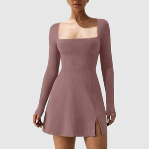 E0104TA62 <span class=keywords><strong>Precio</strong></span> al por mayor comodidad de las mujeres elástico cuello cuadrado vestido de baile - Product Image 6