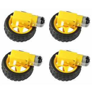 มอเตอร์ TT DC 3-6V พร้อมเกียร์บ็อกซ์ แกนคู่ อัตราทด 1:48 200RPM พร้อมชุดล้อและยาง สำหรับประกอบรถหุ่นยนต์ DIY - Product Image 4