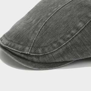 หมวกเบเร่ต์สีพื้นสไตล์วินเทจสุดฮิตปี 2024 หมวกยีนส์ฟอกสไตล์อังกฤษสำหรับผู้หญิงและผู้ชาย - Product Image 4
