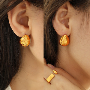 Pendientes colgantes de oro con forma de gota de agua, joyería de moda para fiestas EH371-2 - Product Image 4