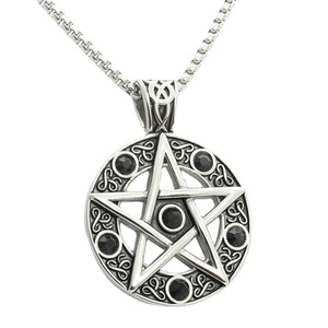 Collier pendentif étoile à cinq branches en acier inoxydable avec pierres colorées, design géométrique, pour cadeau, bijoux de mode - Product Image 2