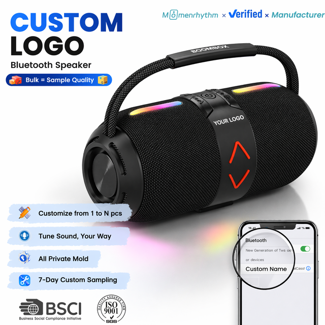 Portable Speakers With Loud Sound Rich Bass LED Easy to Operate for Home Use Customizable Music Box