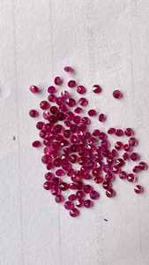 ทับทิมพม่าธรรมชาติคุณภาพสูงทรงกลม2-3มม. สีแดงสีชมพูเทียบขนาดอัญมณีหลวมสำหรับการทำเครื่องประดับ - Product Image 5