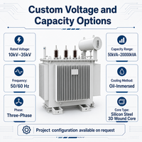 Transformador de 50 kVA con Núcleo Trifásico, Montado en Poste, Sumergido en Aceite, de Acero al Silicio, Estándar IEC60076, Voltaje Personalizado en KVA