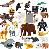 Bloques de Construcción de Castillo Medieval, Caballero, Animales Africanos: Elefante, Tigre, Camello, Ciervo, Oso, Dragón, Caballo, Soldado, Oveja, Jabalí, Juguete MOC, Regalo