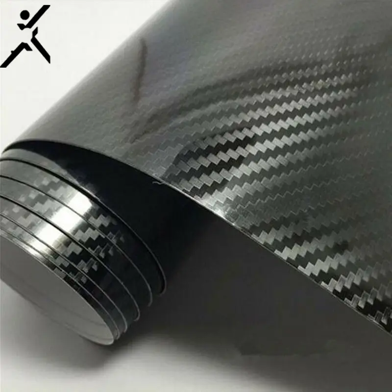 1.52X18M Air Bubble Release High Glossy Black 6D Black Auto Motorcycle Carbon Fiber Wrap Film Sticker Vinyl