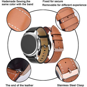 <span class=keywords><strong>Correa</strong></span> de <span class=keywords><strong>cuero</strong></span> de 22mm para <span class=keywords><strong>Samsung</strong></span> <span class=keywords><strong>Gear</strong></span> <span class=keywords><strong>S3</strong></span> Classic <span class=keywords><strong>Frontier</strong></span> para Galaxy Watch Active Smart Watch Bands - Product Image 3