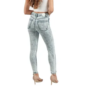 DiZNEW Fashion Customized Snow Washed Skinny Women's Casual Jeans Femme