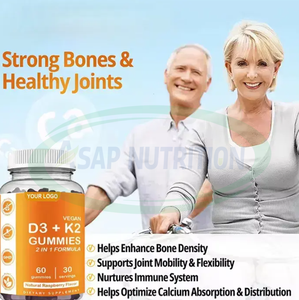 Vitamina D3 + K2 Gummy Suplementos 1000 IU Vitamina D3 K2 Gummies para huesos más fuertes y salud inmune - Product Image 4