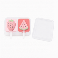 Moule à glaces réutilisable de qualité alimentaire avec couvercle hermétique, 2 cavités, en silicone, facile à démouler, empilable, écologique, sans BPA