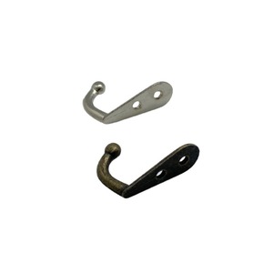 Zinc Alloy Wall Mounted Coat <b>Hook</b> Double Hole Rust Resistant For <b>Bathroom</b> Wardrobe Walk In Closet - Product Image 1