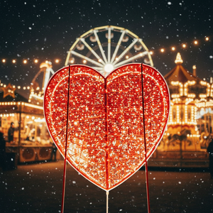 Arche en forme de cœur personnalisée 2026, motif de Noël, décoration festive extérieure, lumières IP65 - Product Image 1