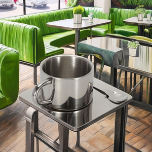 Juego <span class=keywords><strong>de</strong></span> cubiertos <span class=keywords><strong>de</strong></span> té <span class=keywords><strong>de</strong></span> la tarde Juego <span class=keywords><strong>de</strong></span> tazas <span class=keywords><strong>de</strong></span> café reutilizables <span class=keywords><strong>de</strong></span> acero inoxidable 304 con cuchara y plato para té y leche - Product Image 2