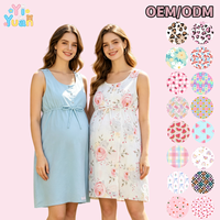 Robe de nuit sans manches pour femme enceinte, motif floral uni, avec ceinture, personnalisable pour les femmes enceintes