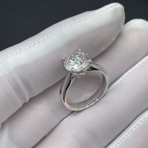 IGI Maßgeschneiderter 3ct Solitärring aus 18K Weißgold mit Rundschliff Laborgezüchtetem Diamantring für Damen Schmuck mit HPHT CVD - Product Image 3