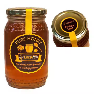 Étiquettes de sceau de pot de <span class=keywords><strong>miel</strong></span> personnalisées avec impression de logo, autocollants d'étiquette adhésifs imperméables pour la confiture et l'emballage de bouteilles de nourriture. - Product Image 1