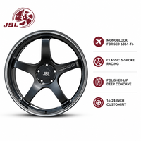 Jantes monobloc forgées 16-24 pouces, couleur bronze, 5 branches, lèvre polie, concave profond, jante en alliage 5x112 5x114.3 pour voiture de performance JDM