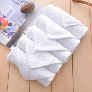 Factory Wholesale 100% Cotton Face <strong>Towel</strong> 30*30cm White Wash Cloth Woven Technique - Product Image 1
