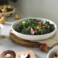 Vente d'usine, bol à pâtes en porcelaine, grands bols de service, assiettes blanches pour fête, soupe, vaisselle en céramique, ensemble de plats