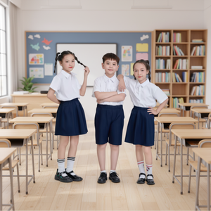 Chemise d'uniforme scolaire personnalisable en polyester/coton mat pour enfants Sovelwei, service OEM exclusif pour garçons, échantillon en 7 jours - Product Image 1