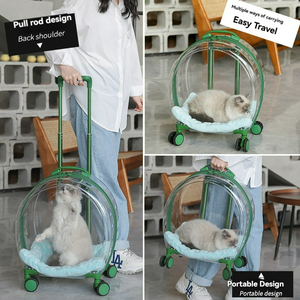 Vente en gros d'usine, poussette pour animaux de compagnie à motif uni tendance, avec roues et étui zippé pour les promenades en ville, chat, <span class=keywords><strong>chien</strong></span> - Product Image 6
