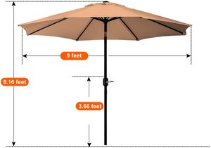 Ombrellone da Mercato Moderno in Acciaio Fornitura Diretta dalla Fabbrica - Ombrellone Casual da Esterno per Ristoranti e Giardini - Product Image 2